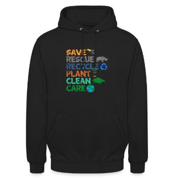 Umweltschützer Grüne Umweltschutz Spruch Öko - Unisex Hoodie - Schwarz - Vorne - Alina (178cm) & Michal (187cm)