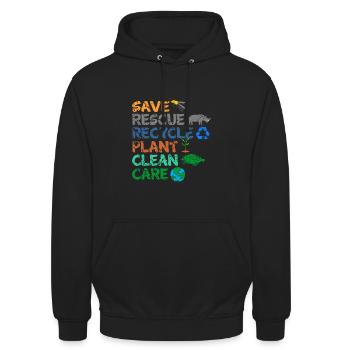 Umweltschützer Grüne Umweltschutz Spruch Öko - Unisex Hoodie - Schwarz - Vorne - Alina (178cm) & Michal (187cm)