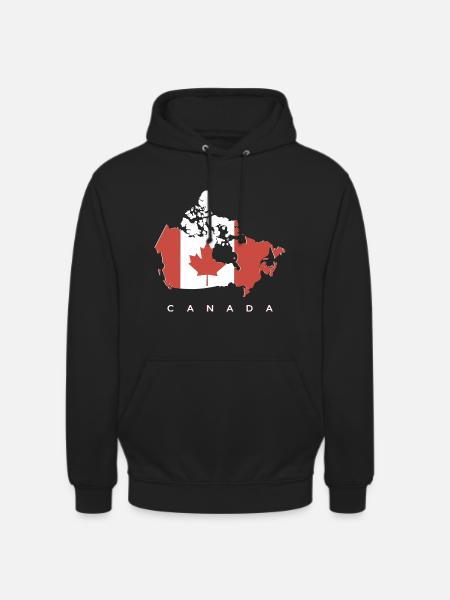 Kanada Silhouette mit Ahornblatt - Unisex Hoodie - Schwarz