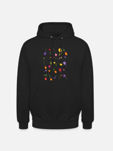 Fleur - Sweat-shirt à capuche unisexe - noir