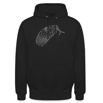 Schlange geometrisch - Unisex Hoodie - Schwarz - Vorne - Alina (178cm) & Michal (187cm)