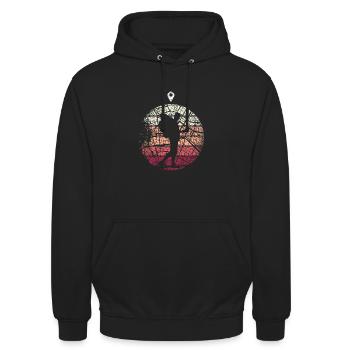 Geocaching Geschenk - Unisex Hoodie - Schwarz - Vorne - Alina (178cm) & Michal (187cm)
