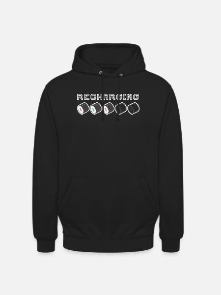 Recharging Pixel Sushi - Unisex Hoodie - black