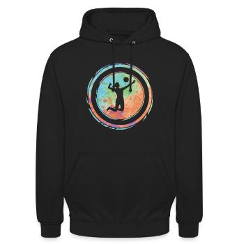 Volleyballspielerin Frauen Mädchen Volleyball - Unisex Hoodie - Schwarz - Vorne - Alina (178cm) & Michal (187cm)