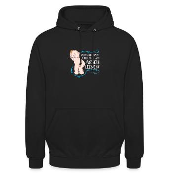 Du Kannst Mich Mal Am Arsch Lecken Lustiger SPruch - Unisex Hoodie - Schwarz - Vorne - Alina (178cm) & Michal (187cm)