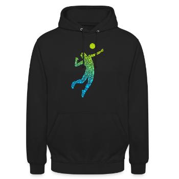 Volleyball Spieler Symbole Jungen Volleyballer - Unisex Hoodie - Schwarz - Vorne - Alina (178cm) & Michal (187cm)