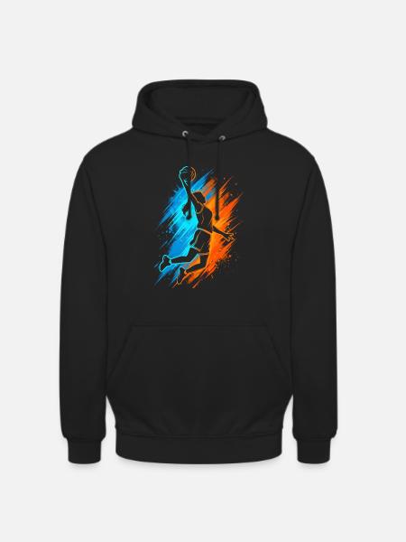 Basketball Damen Mädchen Basketballer Kinder - Unisex Hoodie - Schwarz