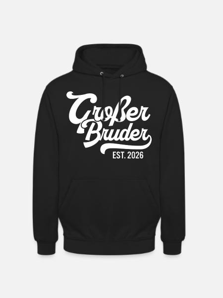 Großer Bruder EST 2026 Retro - Unisex Hoodie - Schwarz