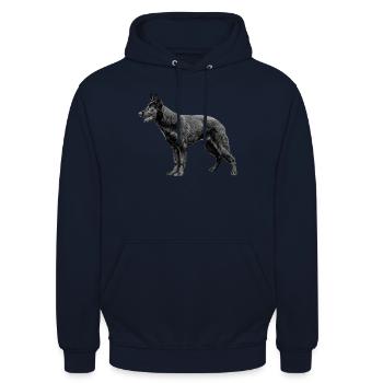 Schäferhund - Unisex Hoodie - Navy - Vorne - Alina (178cm) & Michal (187cm)