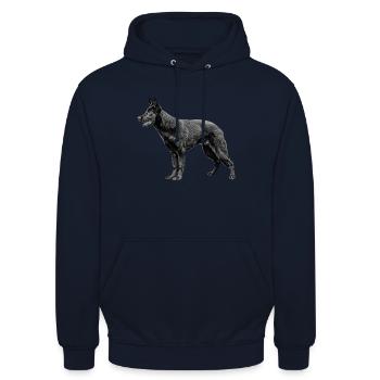 Schäferhund - Unisex Hoodie - Navy - Vorne - Alina (178cm) & Michal (187cm)