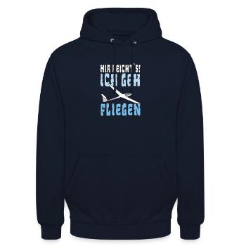mir reichts ich geh fliegen - Unisex Hoodie - Navy - Vorne - Alina (178cm) & Michal (187cm)