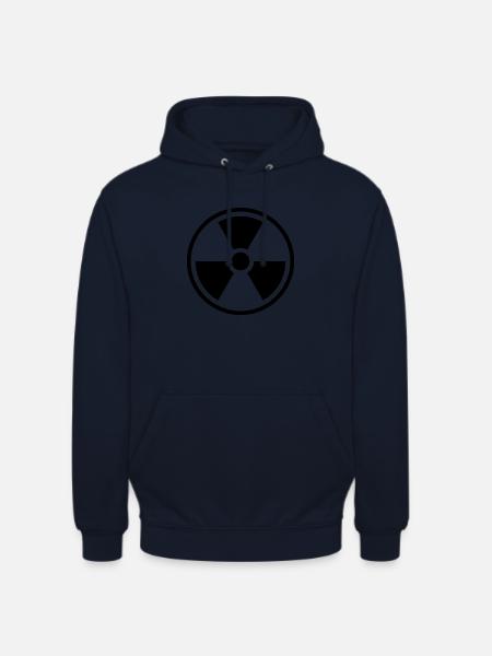 Radiation Solid Icon Nuclear Warning Symbol - Unisex Hoodie - navy