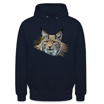 Luchs - Unisex Hoodie - Navy - Vorne - Alina (178cm) & Michal (187cm)