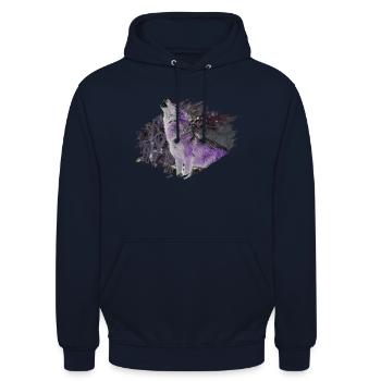 Wolf - Unisex Hoodie - Navy - Vorne - Alina (178cm) & Michal (187cm)