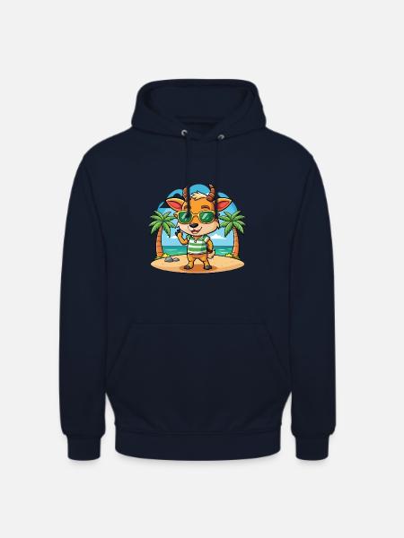 Antelope Funny Cartoon Summer Beach Sunglasses - Unisex Hoodie - navy