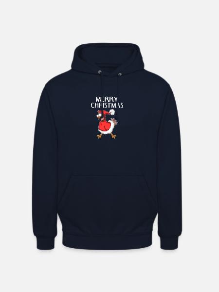 Christmas Chicken Merry Christmas - Unisex Hoodie - navy