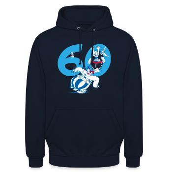 Asterix & Obelix 60. Geburtstag Design - Unisex Hoodie - Navy - Vorne - Alina (178cm) & Michal (187cm)