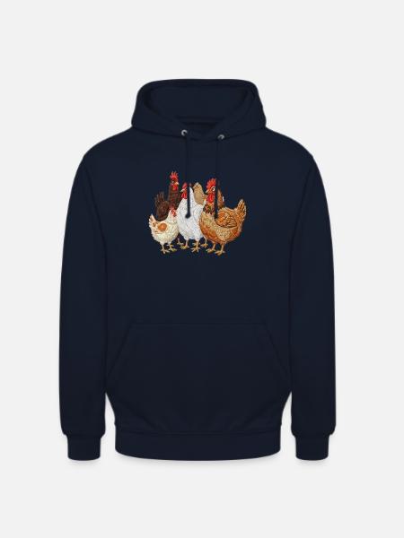 Hühnerfamilie Stickerei - Unisex Hoodie - Navy