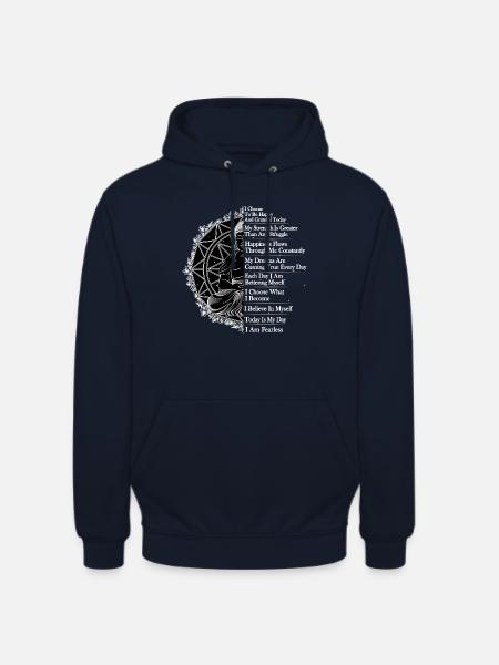 Mandala Buddha Affirmationen - Unisex Hoodie - Navy