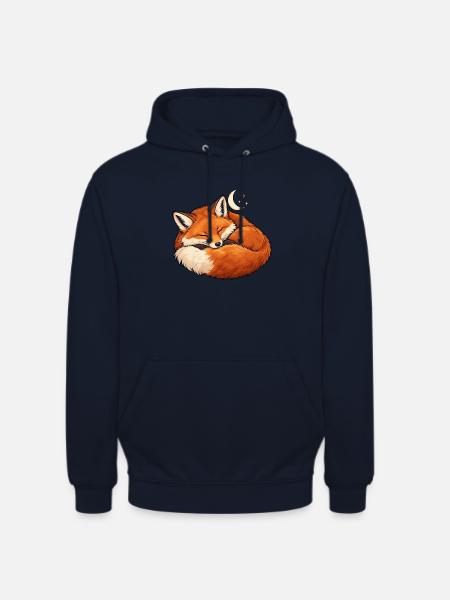 Schlafender Fuchs Mondtraum - Unisex Hoodie - Navy