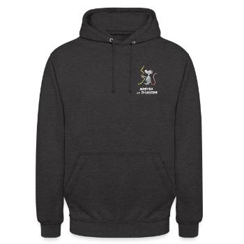 Master of Disaster (Heimwerker-Maus) - Unisex Hoodie - Anthrazit - Vorne - Alina (178cm) & Michal (187cm)