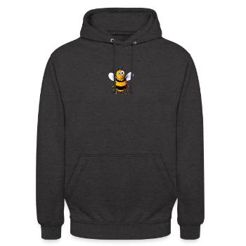 Comic Biene - Unisex Hoodie - Anthrazit - Vorne - Alina (178cm) & Michal (187cm)