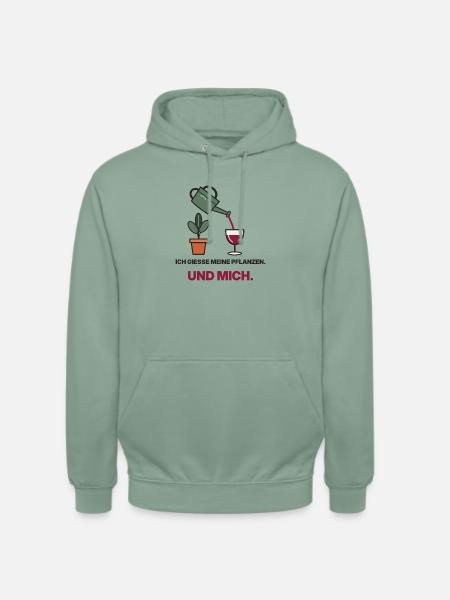Gießen mit Wein und Grün - Unisex Hoodie - Graugrün