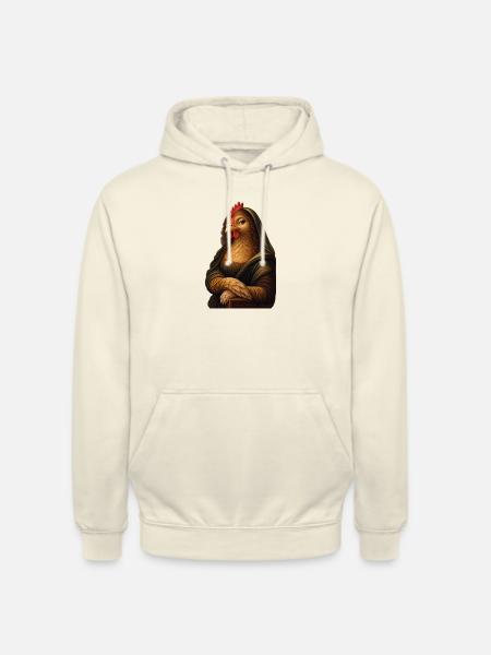 Mona Lisa als Huhn - Unisex Hoodie - Vanille-Milchshake