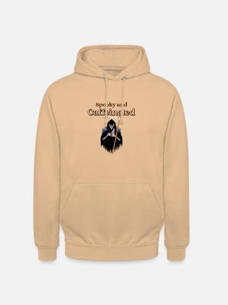 Unheimliches und koffeinhaltiges Skelett - Unisex Hoodie - Pfirsich