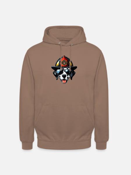 Dalmatiens des pompiers - Sweat-shirt à capuche unisexe - moka