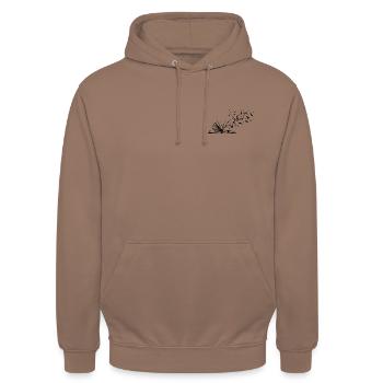 Flying pages - Unisex Hoodie - Mokka - Vorne - Alina (178cm) & Michal (187cm)