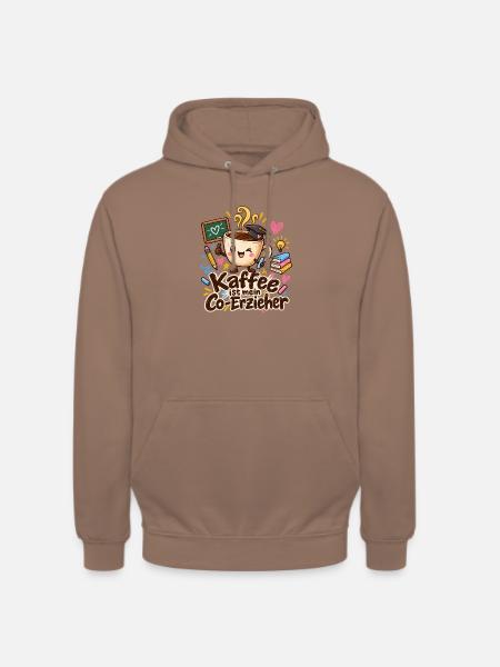 Kaffee als Co-Erzieher bunt - Unisex Hoodie - Mokka