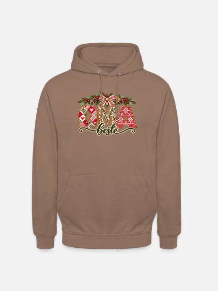 Beste Oma – Weihnachten Patchwork - Unisex Hoodie - Mokka