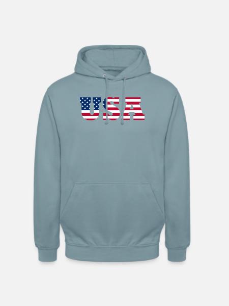 Stars & Stripes Lettermark USA - Unisex Hoodie - stonewash blue