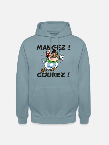 Obelix – Iss! Lauf! - Unisex Hoodie - Nebelblau