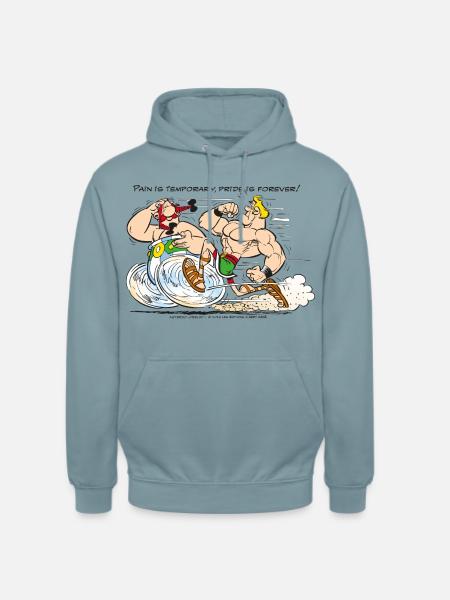 Asterix Pain is temporary - Unisex Hoodie - Nebelblau