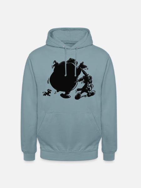 Asterix & Obelix mit Idefix Schatten - Unisex Hoodie - Nebelblau