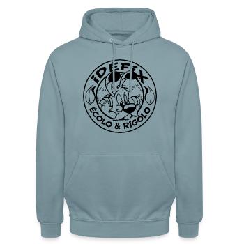 Asterix & Obelix - Idefix Ecolo & Rigolo - Unisex Hoodie - Nebelblau - Vorne - Alina (178cm) & Michal (187cm)