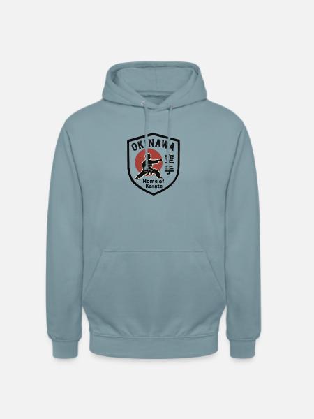 Okinawa- Home of Karate Shield Emblem - Unisex Hoodie - Nebelblau