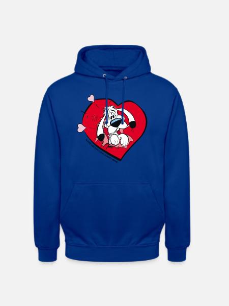 Asterix & Obelix - Idefix Mit Herz - Unisex Hoodie - Royalblau