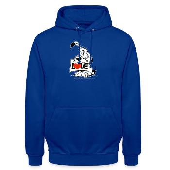 Asterix & Obelix Charakter Idefix - Unisex Hoodie - Royalblau - Vorne - Alina (178cm) & Michal (187cm)