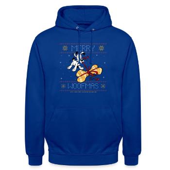 Asterix - Idefix Merry Christmas - Unisex Hoodie - Royalblau - Vorne - Alina (178cm) & Michal (187cm)