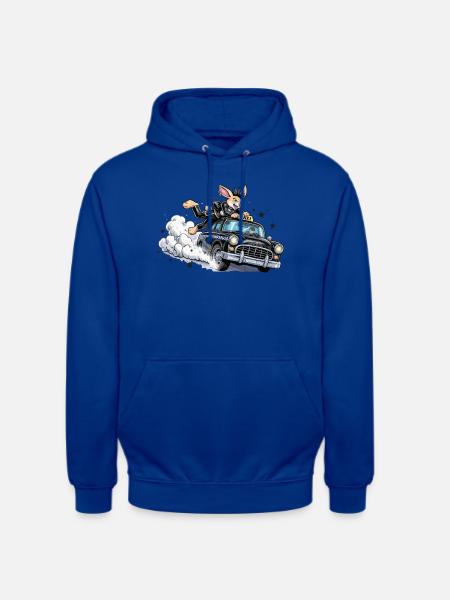 Bunny Punk im Taxi-Action - Unisex Hoodie - Royalblau