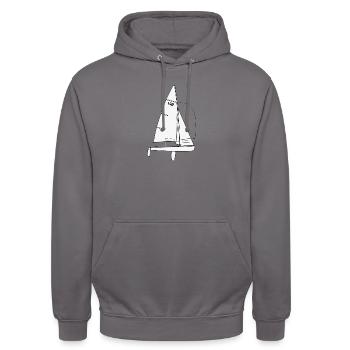 470er Riss - Unisex Hoodie - Mittelgrau - Vorne - Alina (178cm) & Michal (187cm)