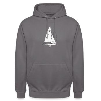 470er Riss - Unisex Hoodie - Mittelgrau - Vorne - Alina (178cm) & Michal (187cm)