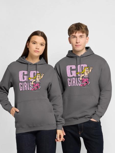 Asterix & Obelix Go Girls Gutemine - Unisex Hoodie - Mittelgrau - Vorne - Alina (178cm) & Michal (187cm)