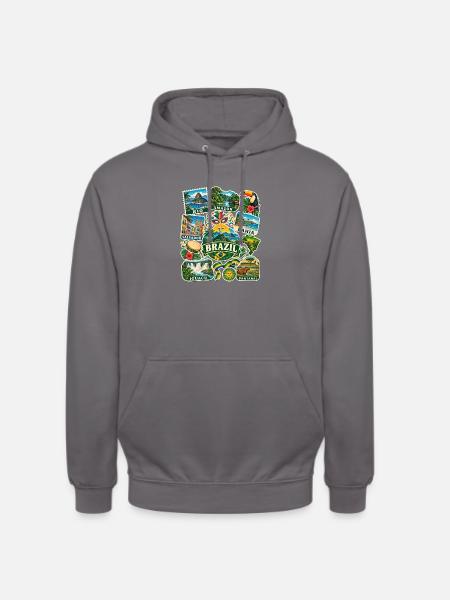 Brasilien Reisesticker - Unisex Hoodie - Mittelgrau