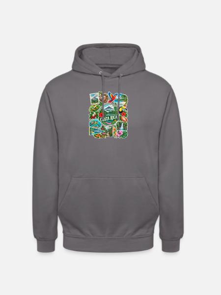 Costa Rica Reisesticker - Unisex Hoodie - Mittelgrau