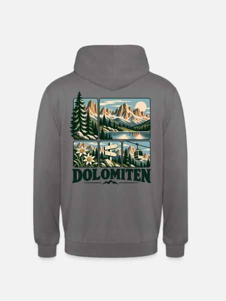 Dolomiten Alpine Adventure - Unisex Hoodie - Mittelgrau