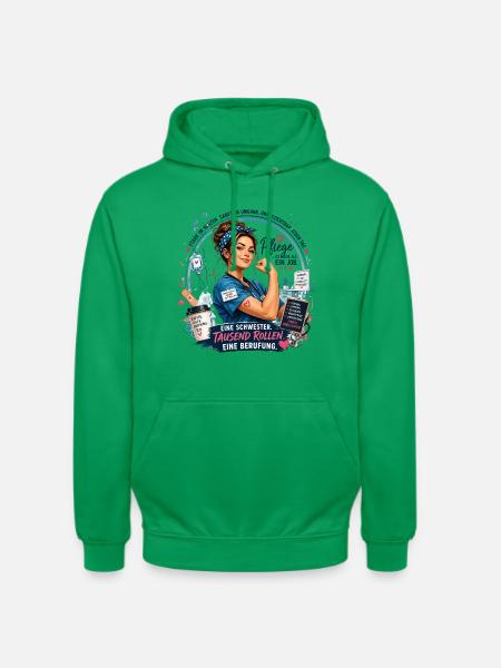 SchwesterPower: Tausend Rollen Berufung - Unisex Hoodie - Kelly Green